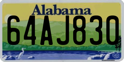 AL license plate 64AJ830