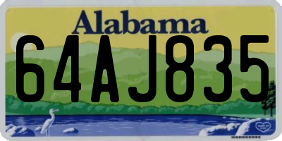 AL license plate 64AJ835