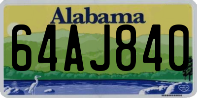 AL license plate 64AJ840