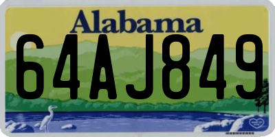 AL license plate 64AJ849
