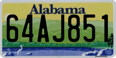 AL license plate 64AJ851