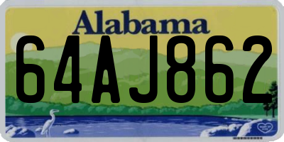 AL license plate 64AJ862