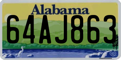 AL license plate 64AJ863