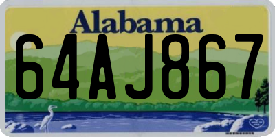 AL license plate 64AJ867