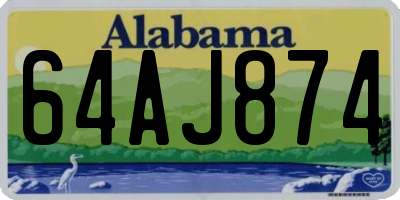 AL license plate 64AJ874