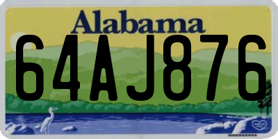 AL license plate 64AJ876