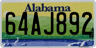 AL license plate 64AJ892