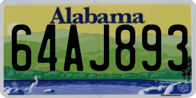 AL license plate 64AJ893
