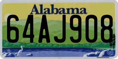 AL license plate 64AJ908
