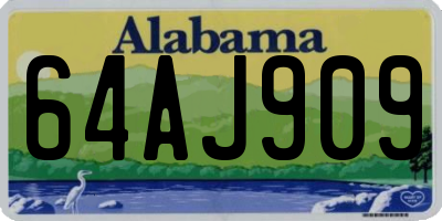 AL license plate 64AJ909