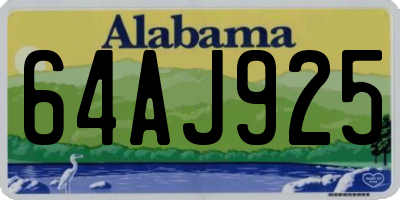 AL license plate 64AJ925