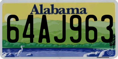 AL license plate 64AJ963