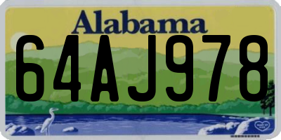 AL license plate 64AJ978