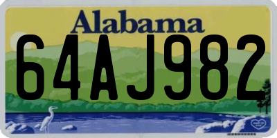AL license plate 64AJ982