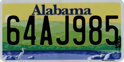 AL license plate 64AJ985