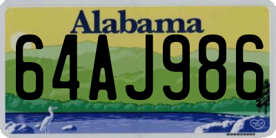 AL license plate 64AJ986