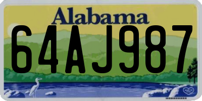 AL license plate 64AJ987