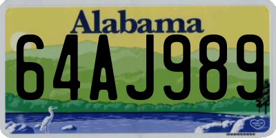 AL license plate 64AJ989