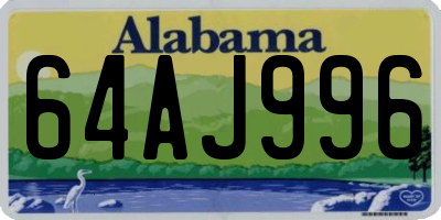 AL license plate 64AJ996