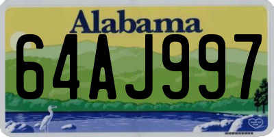 AL license plate 64AJ997
