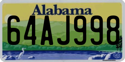 AL license plate 64AJ998