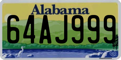 AL license plate 64AJ999