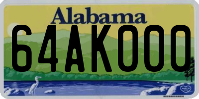 AL license plate 64AK000