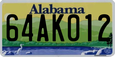 AL license plate 64AK012