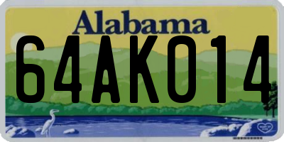 AL license plate 64AK014