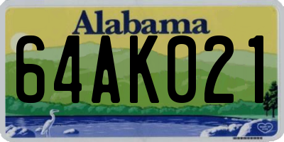AL license plate 64AK021