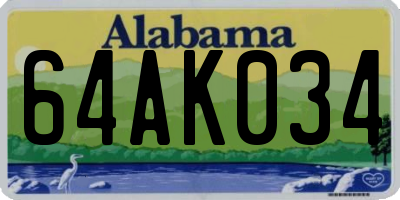 AL license plate 64AK034