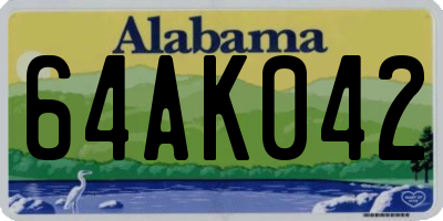 AL license plate 64AK042