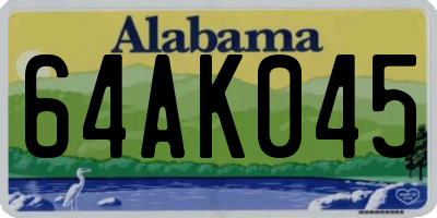 AL license plate 64AK045
