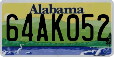 AL license plate 64AK052