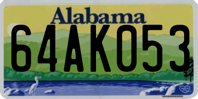 AL license plate 64AK053