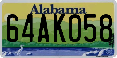 AL license plate 64AK058