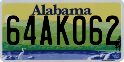 AL license plate 64AK062