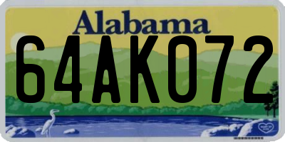 AL license plate 64AK072