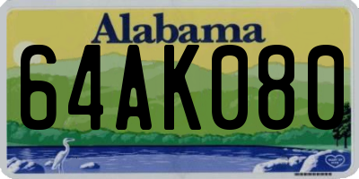AL license plate 64AK080