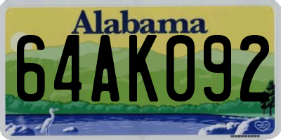 AL license plate 64AK092