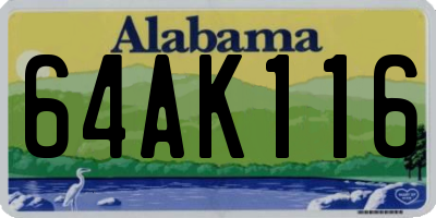AL license plate 64AK116