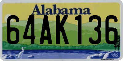 AL license plate 64AK136