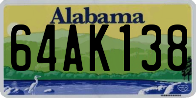 AL license plate 64AK138