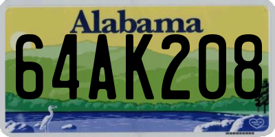 AL license plate 64AK208