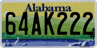 AL license plate 64AK222
