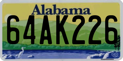 AL license plate 64AK226
