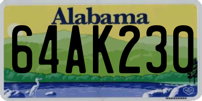 AL license plate 64AK230