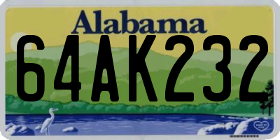 AL license plate 64AK232