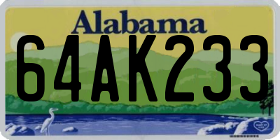 AL license plate 64AK233