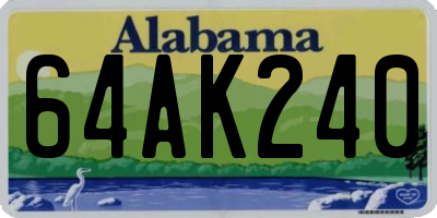 AL license plate 64AK240